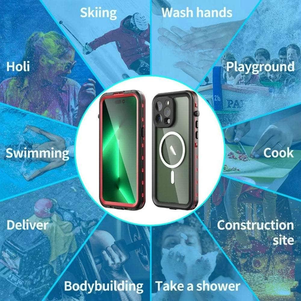 **IP68 Waterproof iPhone 14 Case with MagSafe - Shockproof & Dustproof Protection for Swimming, Diving & Outdoor Adventures**