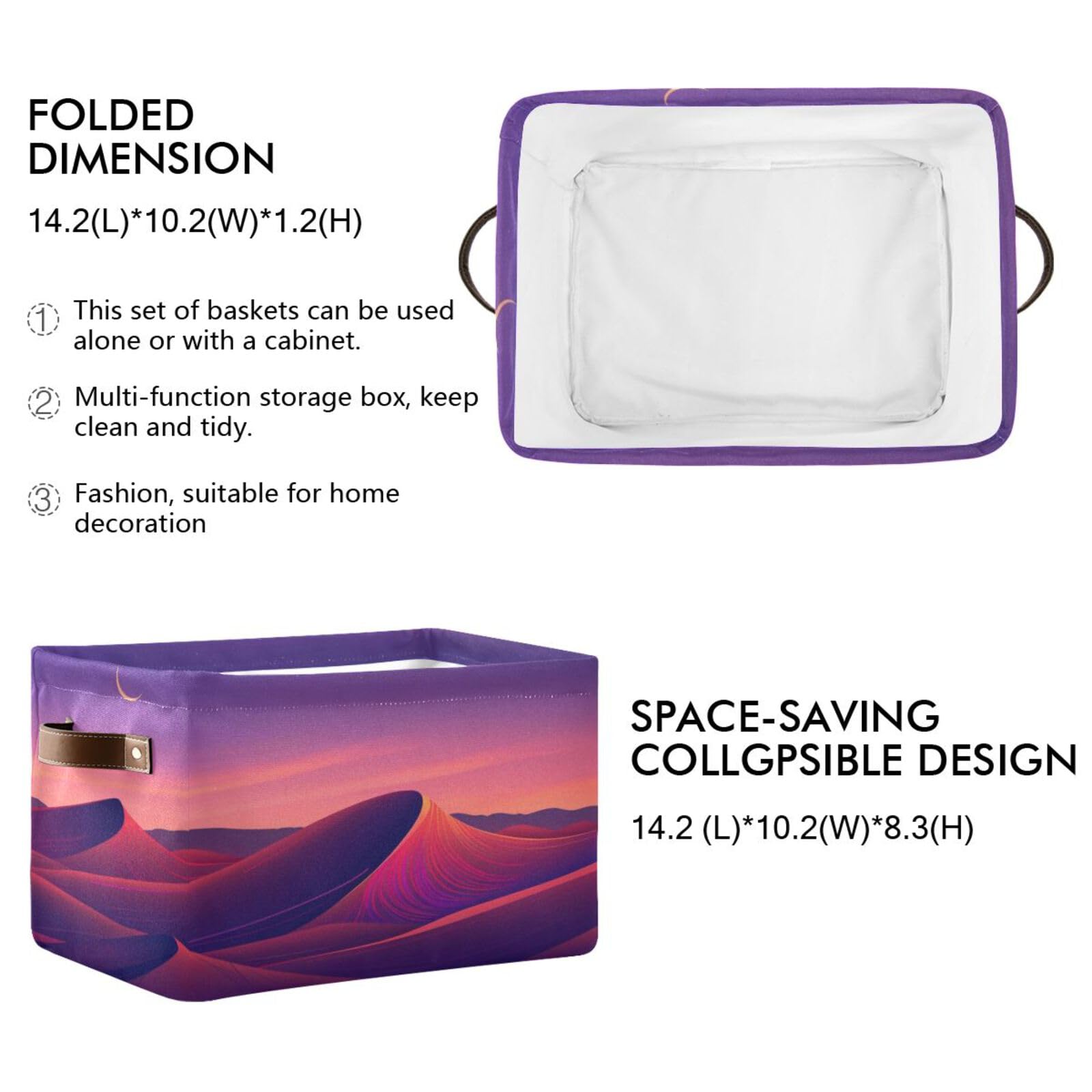 Large Fabric Storage Bins with Handles - Closet & Shelf Organizers for Clothes, Toys & Home Decor