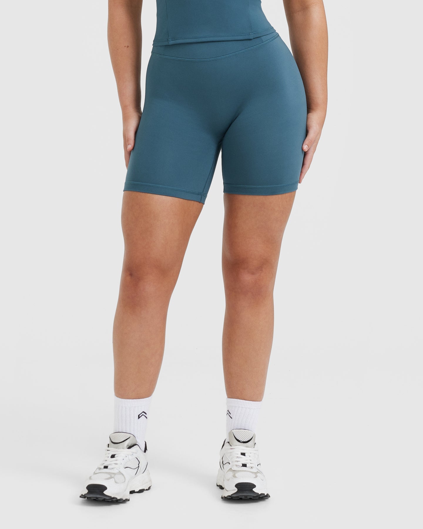 Timeless High Waisted Shorts for Women | 6-Inch Inseam | Lake Blue | Summer Casual Wear, Beach Vacation, Yoga & Lounge Outfits