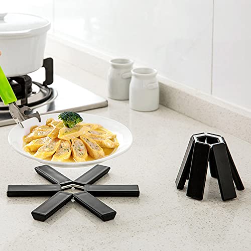 Heat Resistant Folding Placemats Set - Insulated Table Mats for Bowls & Cups | Non-Slip Kitchen Dining Accessories for Hot Dishes, Coffee, Tea (Set of 4) - Perfect for Family Meals, Dinner Parties & Outdoor Picnics