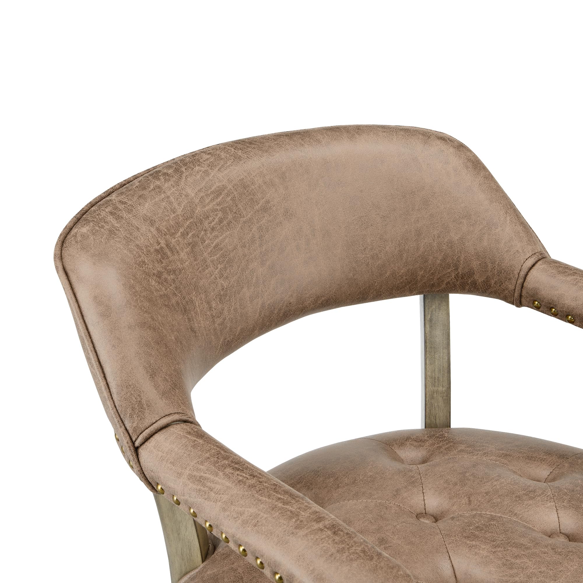 High Back Rolling Dining Chair with Casters - Light Wheat 1318LT | Ergonomic Captain's Chair for Kitchen Table, Dinette Sets & Poker Games | Smooth-Gliding Office & Home Use