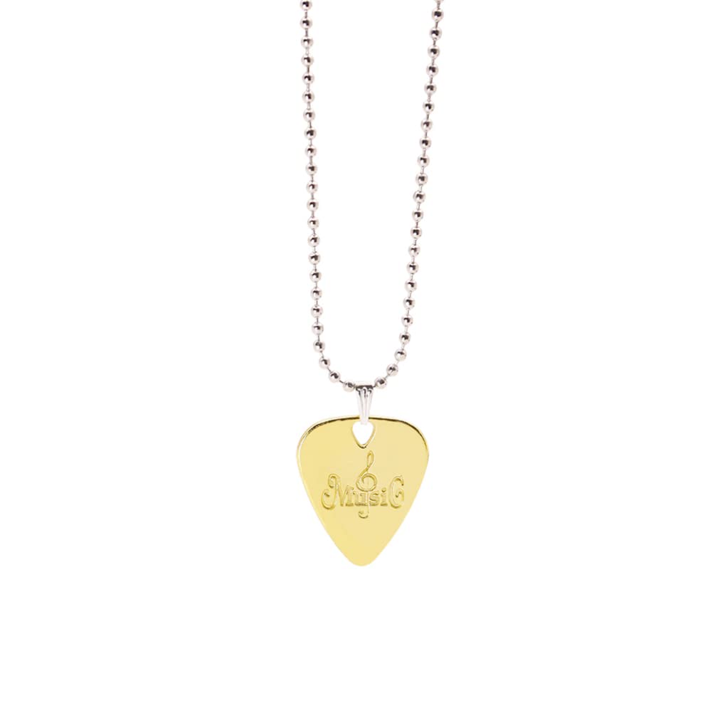 EXCEART 1pc Bass Guitar Hawaiian Necklace - Colorful Metal Guitar Pendant with Ukulele Pick - Friendship Jewelry for Musicians & Music Lovers - Perfect for Concerts, Beach Parties & Hawaiian Theme Events