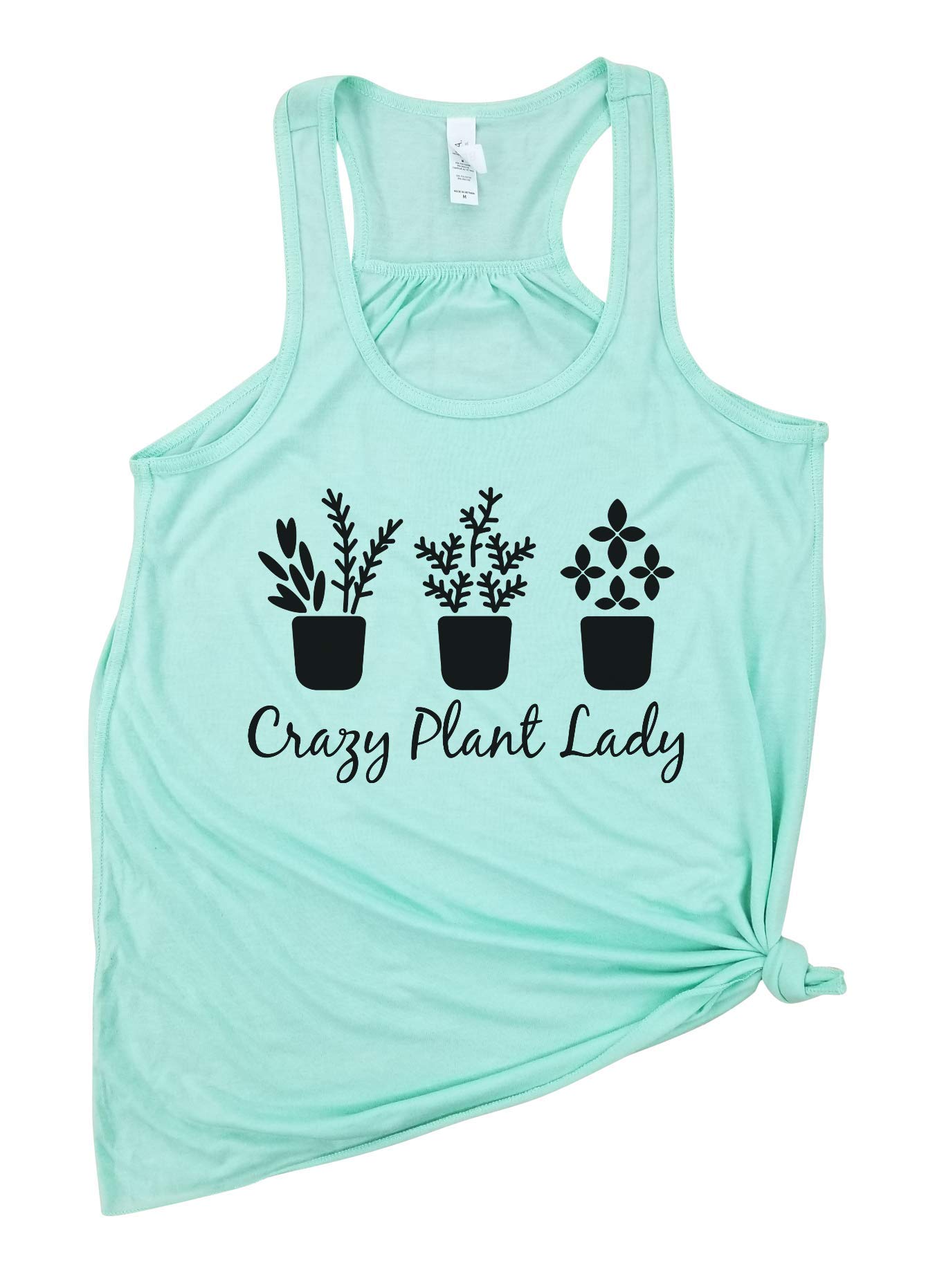 Crazy Plant Lady Racerback Tank - Gardening Shirt for Women, Plant Lover, Vegan & Farm Life Apparel - Perfect for Gardening, Farmers Markets & Outdoor Activities
