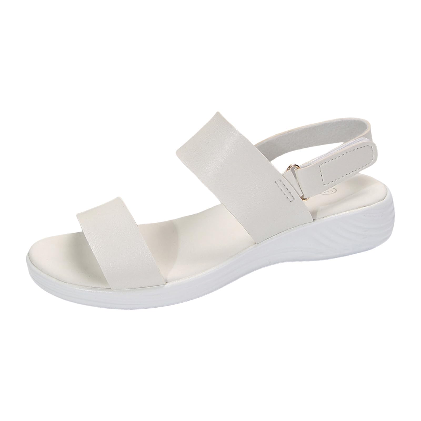 Women's Summer Fashion Flat Sandals - Comfortable Elastic Strappy Thong Platform Sandals for Beach, Vacation & Casual Outings