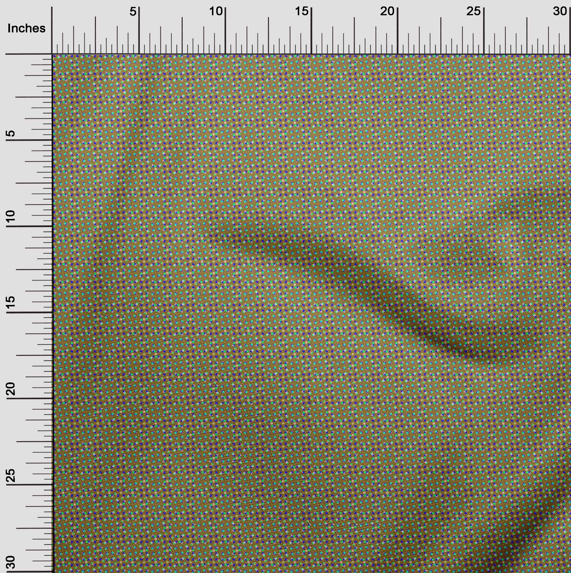 Premium Cotton Jersey Olive Green Dot Print Fabric by The Yard - 58 Inch Wide for DIY Clothing, Sewing Projects & Home Decor | Soft, Durable Material for Dresses, Quilts & Crafting