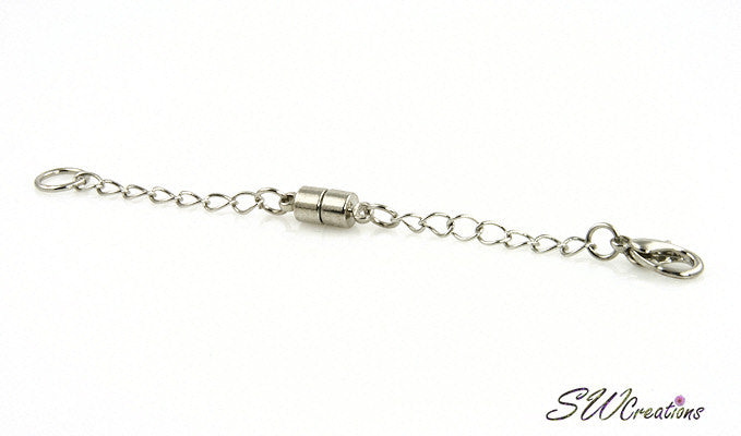 Stylish Silver Magnetic Jewelry Necklace Extender - Adjustable Chain for Pendants & Charms | Perfect for Layering Necklaces & Customizing Jewelry Length