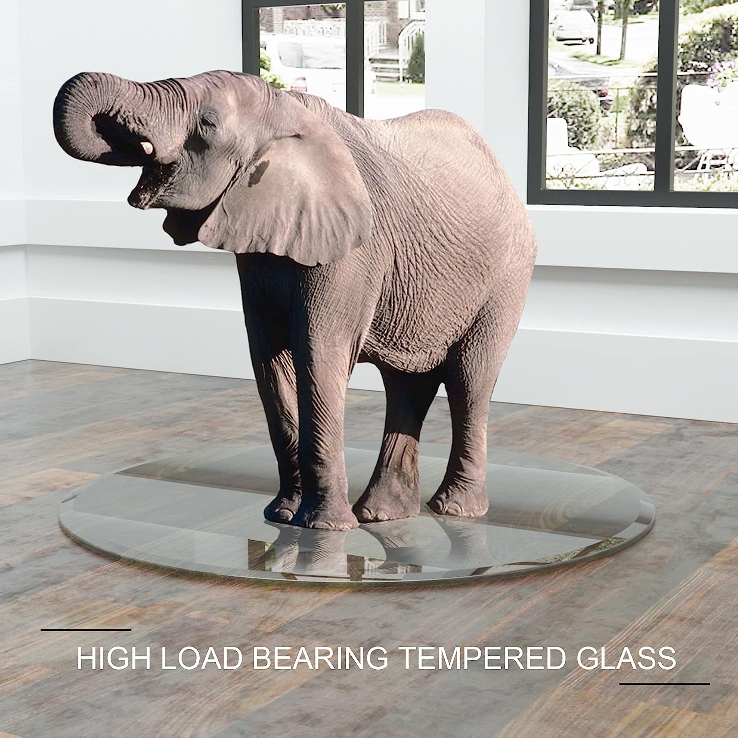42 Inch Round Tempered Glass Table Top - Clear DIY Replacement Glass Plate with Chamfered Polished Edge - Durable China-Made Tempered Glass for Dining Tables, Coffee Tables, and Office Desks