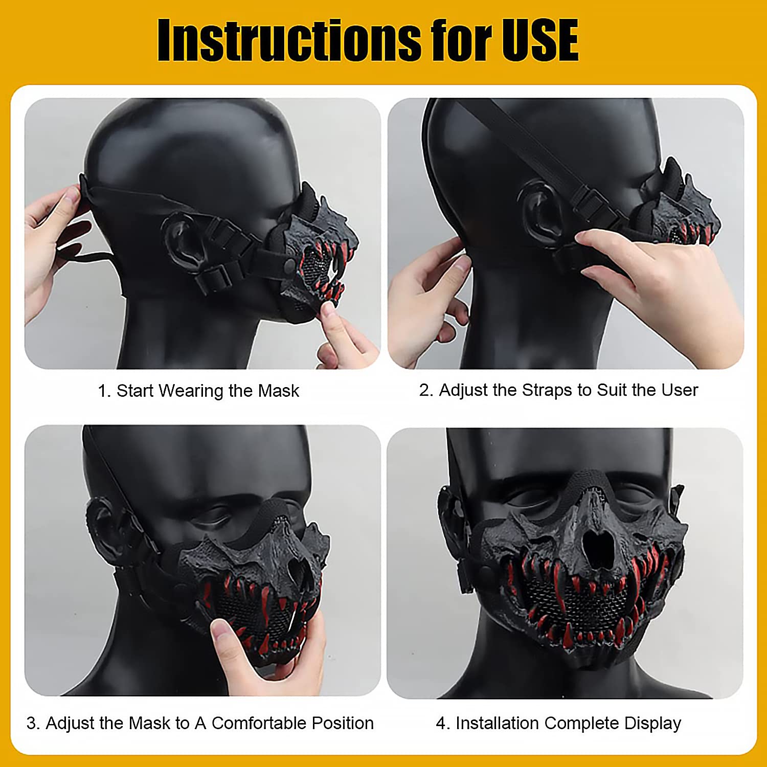 Tactical Skull Mask for Airsoft, Paintball & Hunting - Halloween Protection