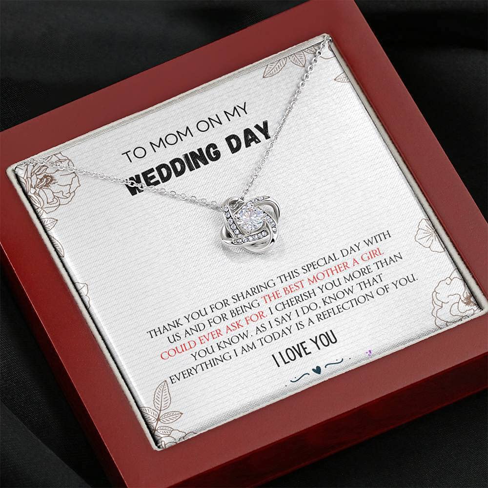 Elegant Love Knot Necklace - Perfect Mother of the Bride Gift from Bride or Groom, Thoughtful Jewelry for Mother-in-Law, Stepmom & Special Moms - Ideal for Weddings, Anniversaries & Mother's Day Celebrations