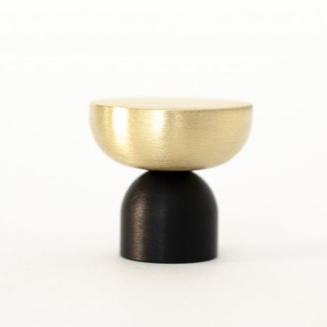 Vintage Brass & Black Round Cabinet Knob with Hook - Decorative Drawer Pull for Kitchen, Bathroom & Furniture (Set of 2) - Perfect for Cabinets, Dressers, Wardrobes & DIY Home Decor Projects
