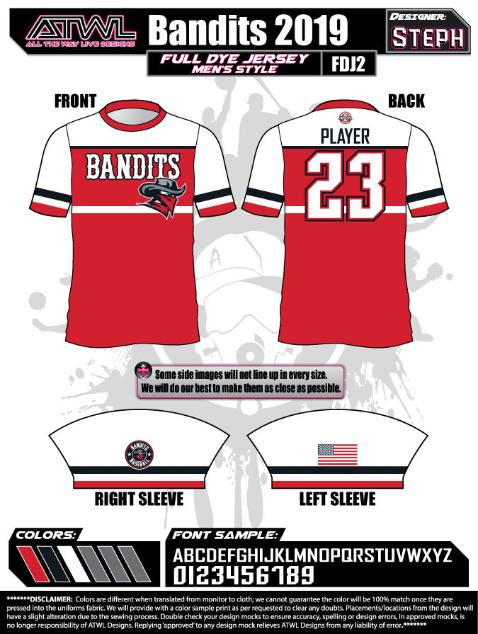 Bandits 13U Baseball Jerseys for Youth Teams - Perfect for Little League Games & Tournaments