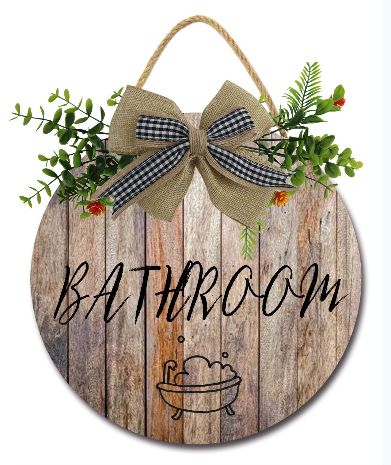 Charming Wooden Farmhouse Bathroom Wall Art - Lovely Country Decor Sign with Shelf for Rustic Bathroom Decor | Perfect for Farmhouse, Cottage & Vintage Style Bathrooms
