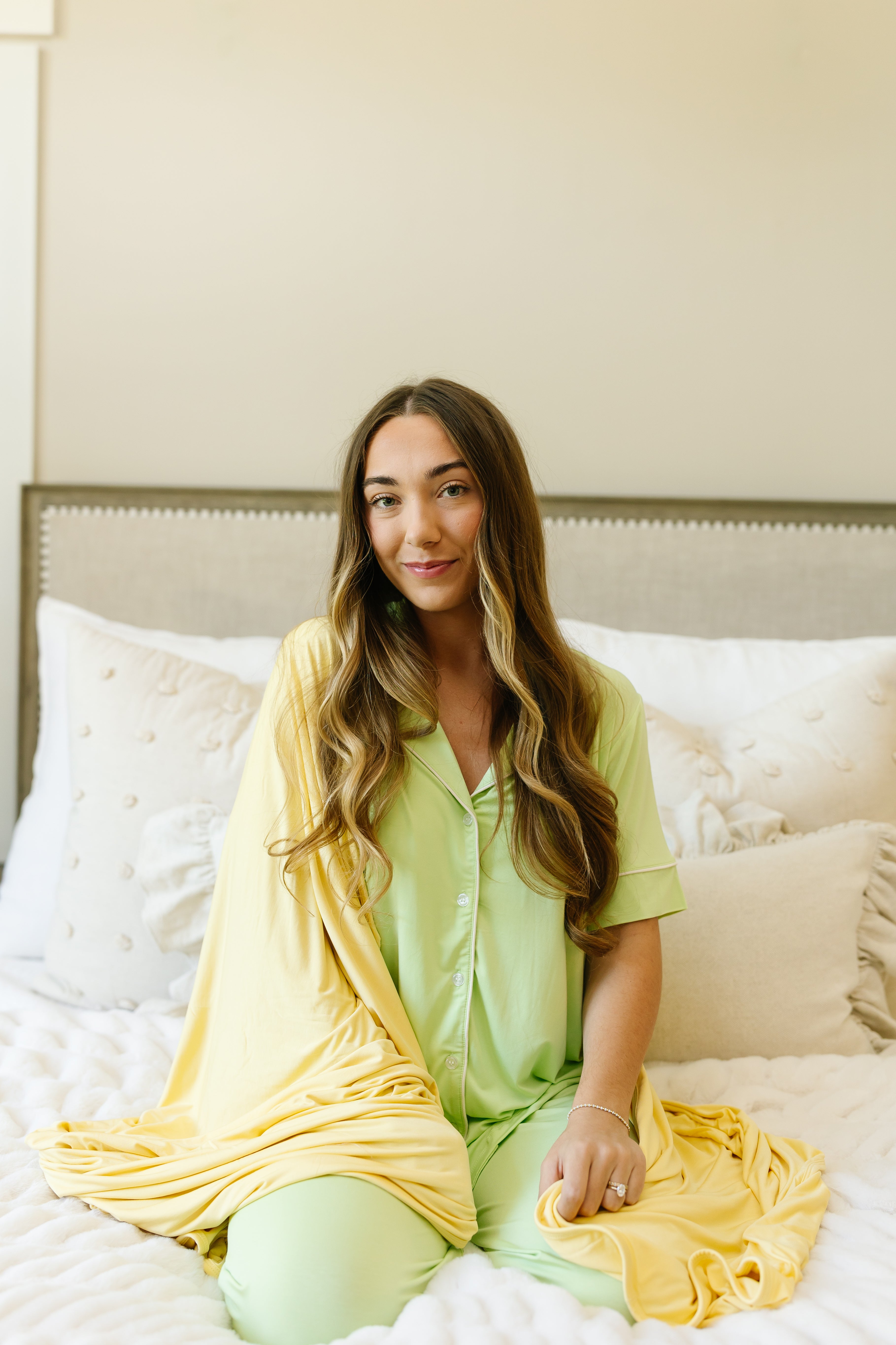Key Lime Pajama Set for Women - Soft Short Sleeve Sleepwear Lounge Set - Perfect for Sleepovers, Relaxing at Home & Cozy Nights