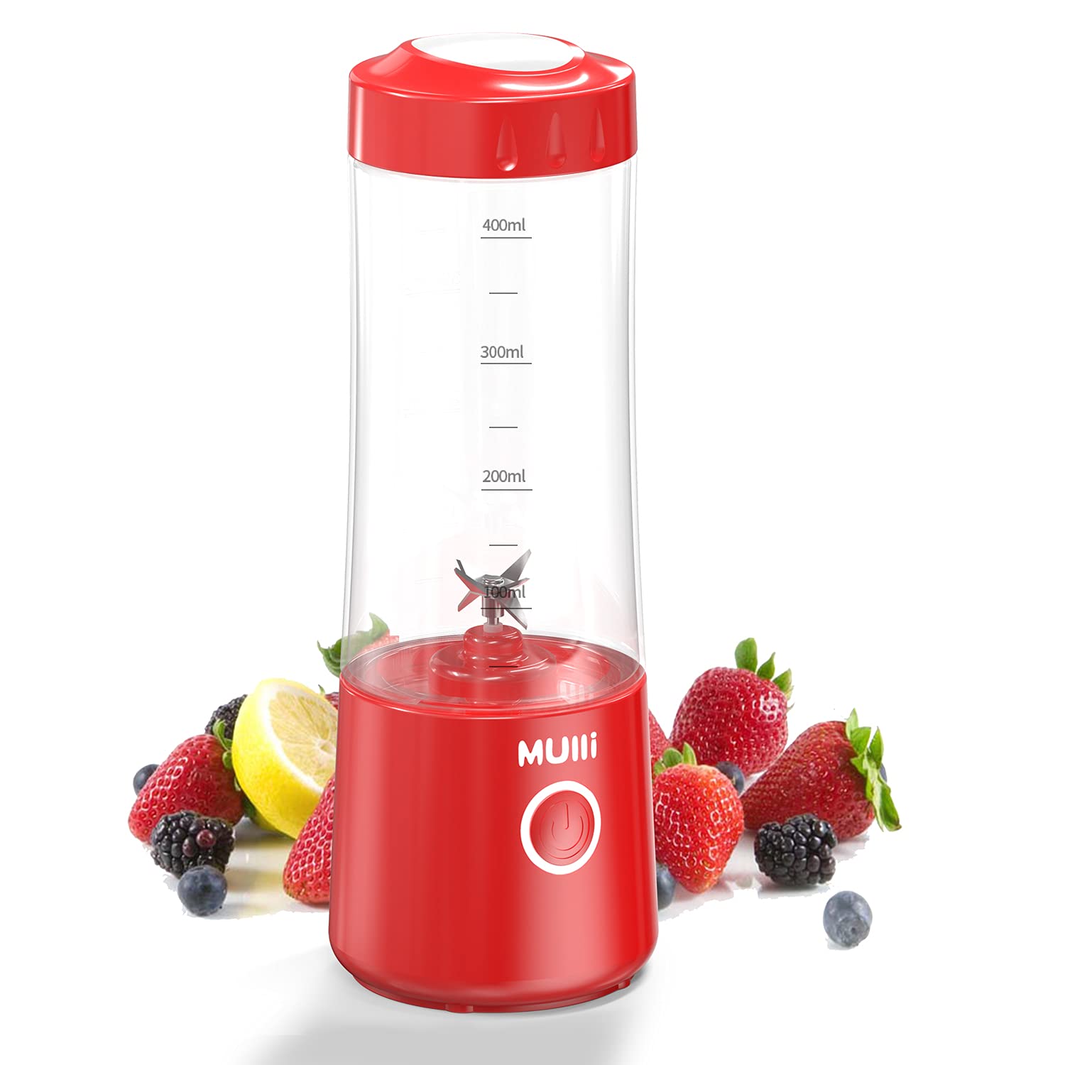Mulli Portable USB Rechargeable Mini Blender - 6 Blade Personal Smoothie Maker for Shakes, Baby Food, Travel & Gym | Compact Blender for Kitchen, Office, Camping & Outdoor Activities