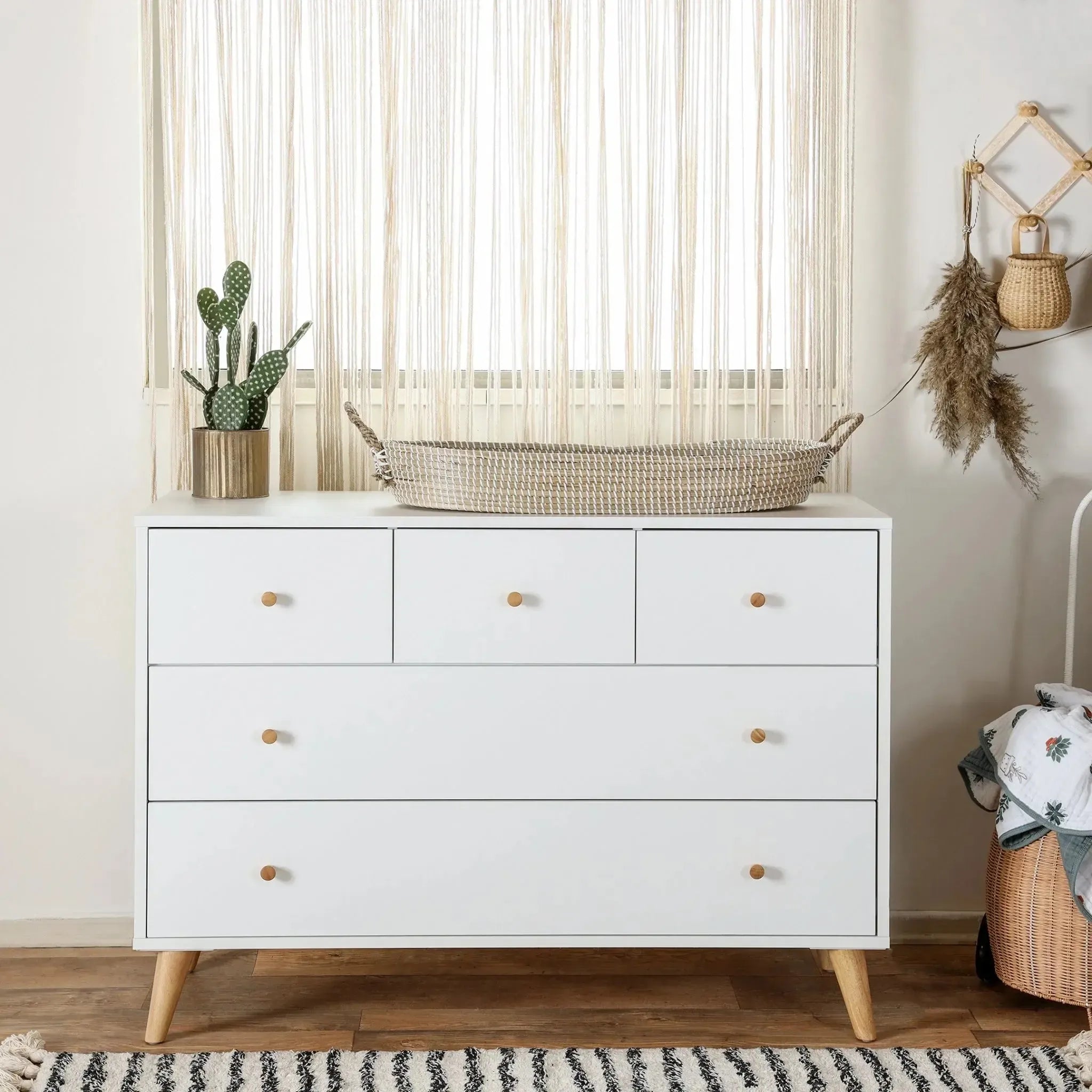 Austin 5-Drawer Dresser for Bedroom - Modern Wooden Chest of Drawers with Ample Storage for Clothes, Bedding & Accessories | Perfect for Home, Dorm, Apartment & Office Organization