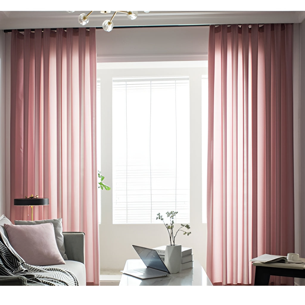 Marissa Solid Color Sheer Grommet Curtains - Lightweight Airy Window Drapes for Living Room, Bedroom & Office - Custom Size Available