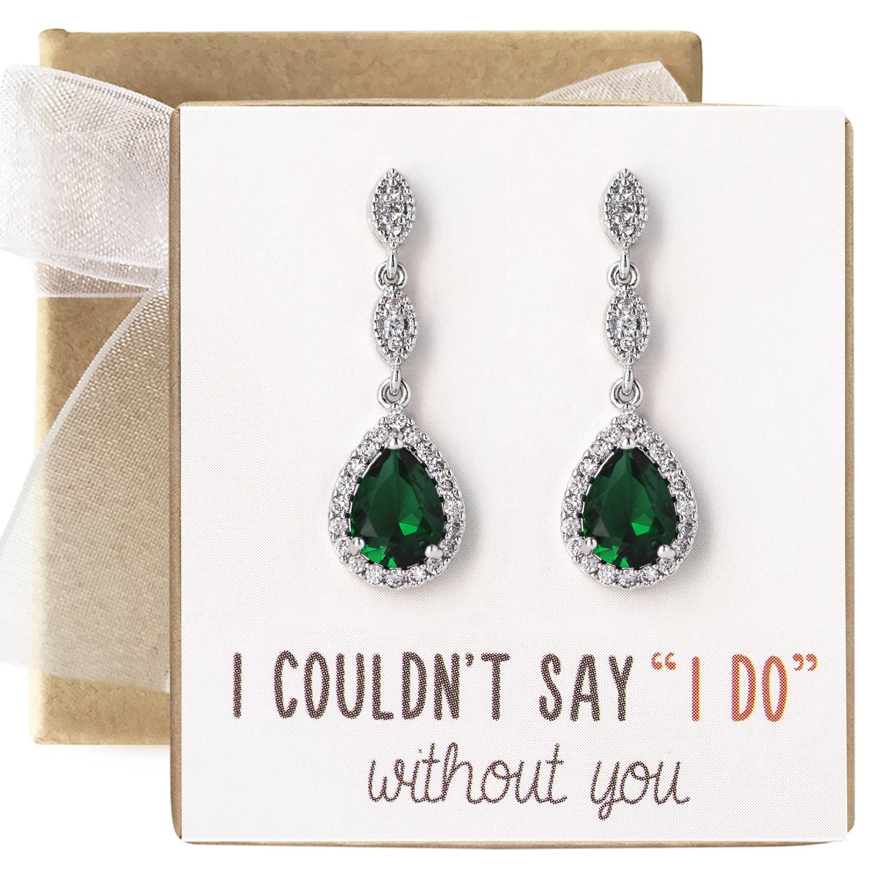 Emerald Green Bridesmaid Jewelry Set - Elegant Wedding Party Gifts for Women - Perfect for Bridal Showers, Bachelorette Parties & Special Occasions