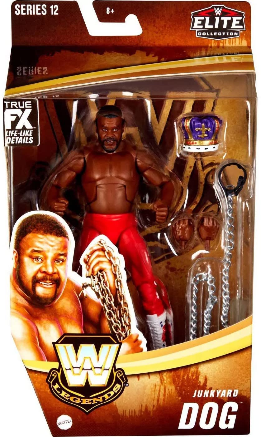 WWE Legends Elite Collection Junkyard Dog Wrestling Action Figure - Authentic Collectible Toy for WWE Fans, Perfect for Display, Play & Gifts