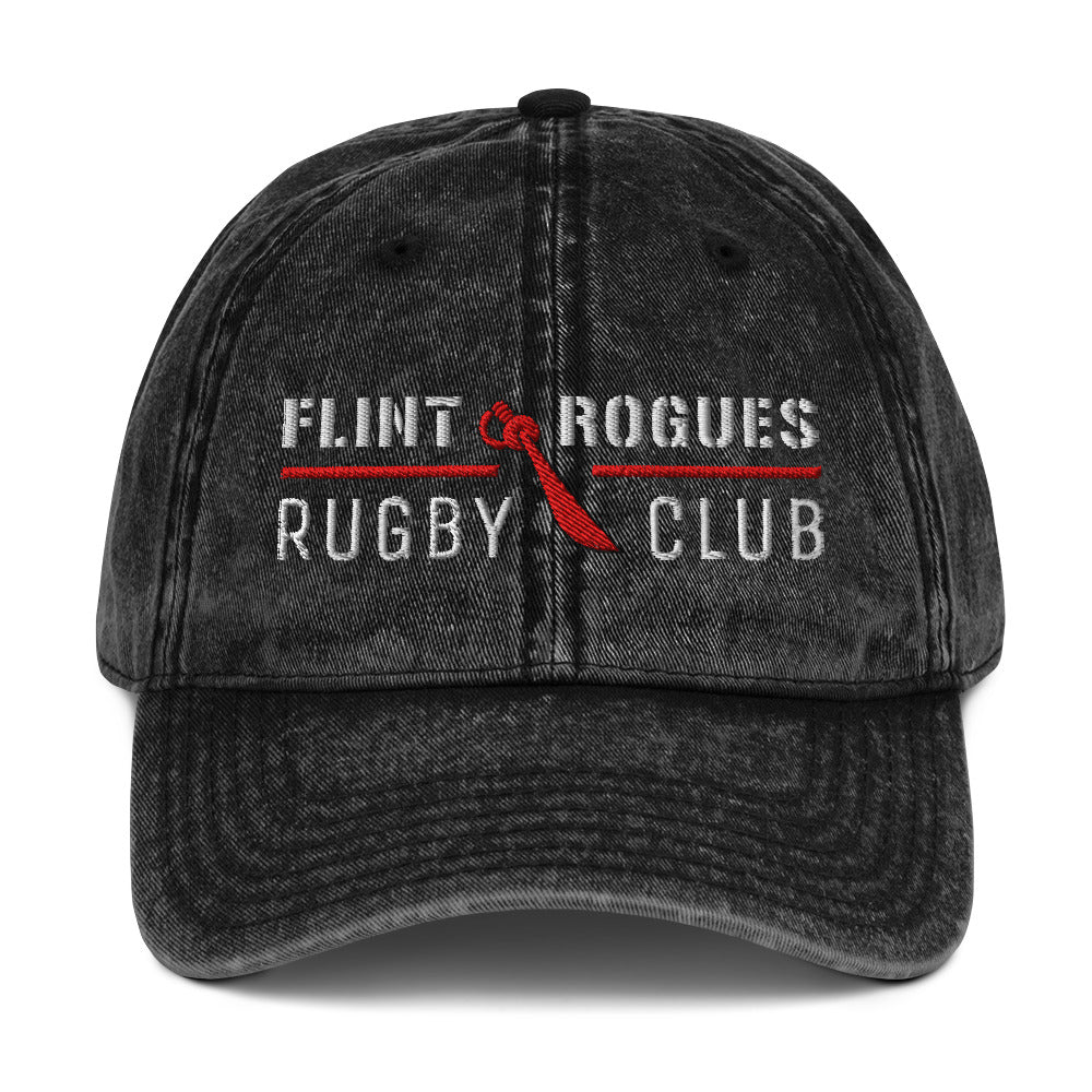 Flint Rogues RFC Vintage Twill Baseball Cap - Retro Adjustable Dad Hat for Men & Women - Perfect for Sports Fans, Outdoor Activities & Casual Wear