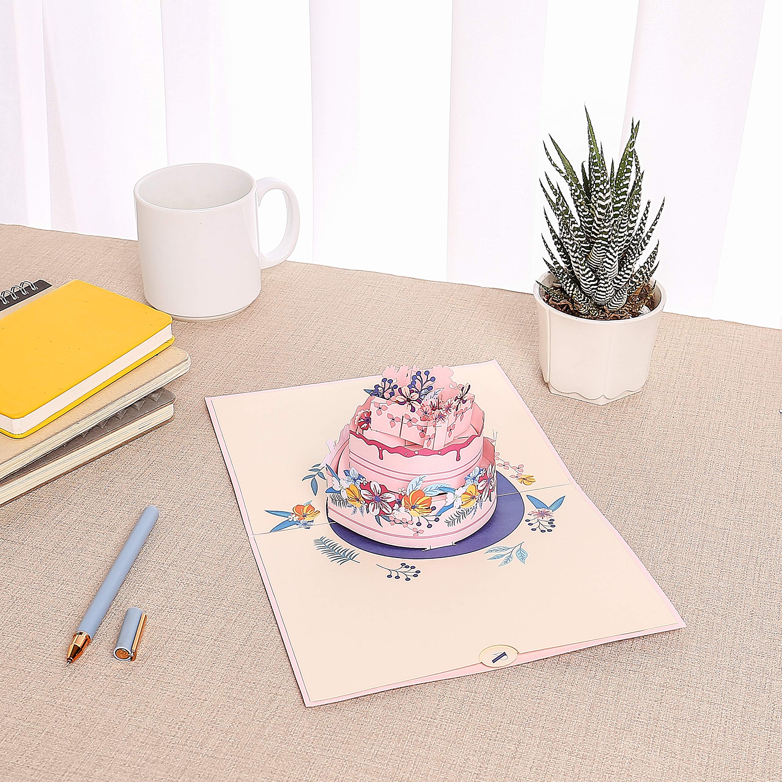 3D Birthday Cake Pop Up Card - Handmade Greeting Card for Mom, Wedding, Special Occasions | Perfect Gift for Birthdays, Anniversaries & Celebrations | Unique Cake-Themed Card for Memorable Moments