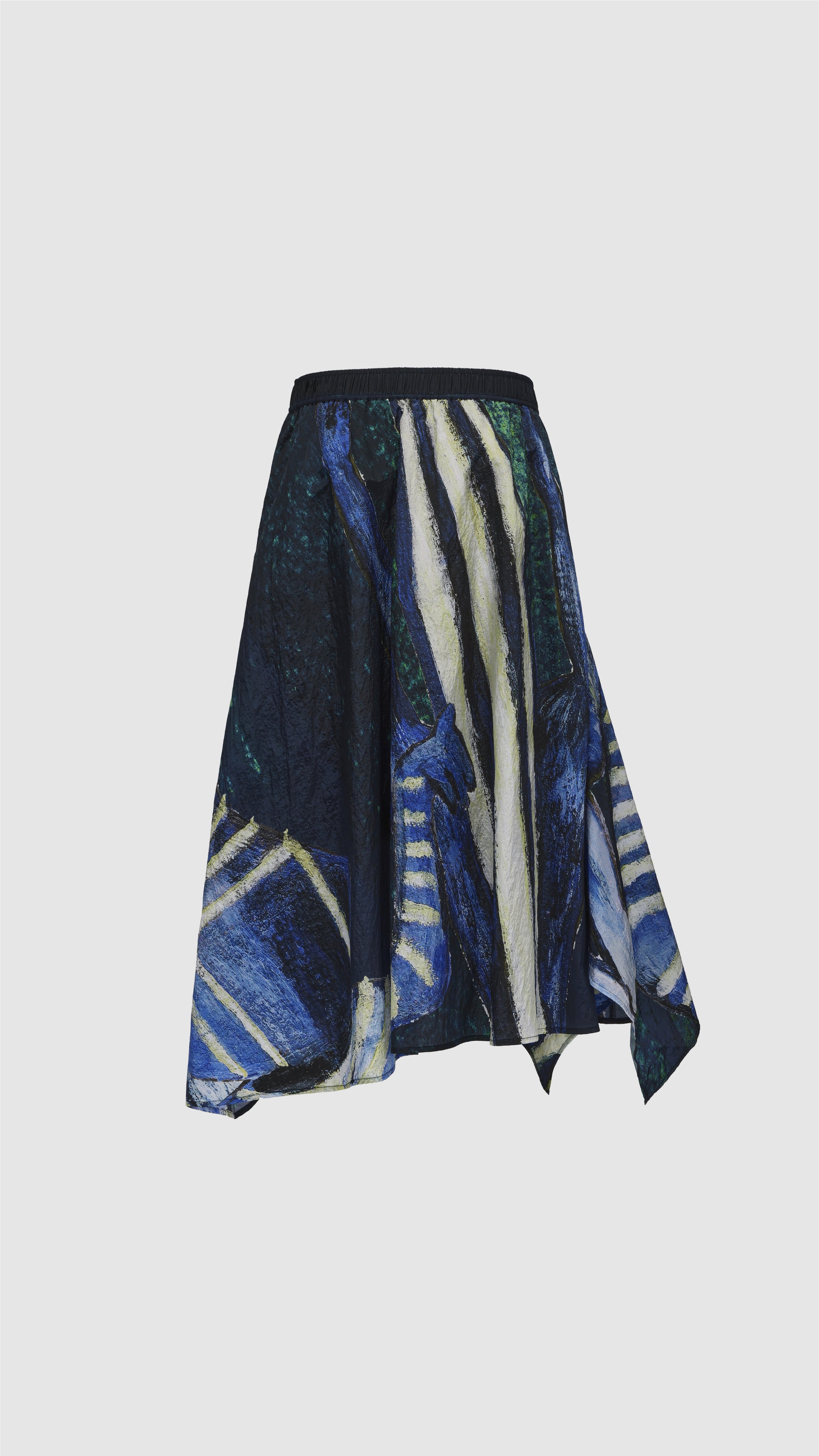 Selk'Nam Graphic Print Asymmetric Skirt - Unique Boho Chic Midi Skirt for Women | Perfect for Festivals, Beach Vacations & Boho Fashion Outfits