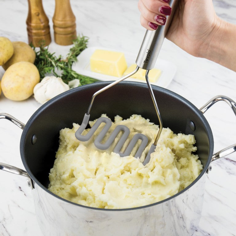 Premium Silicone Potato Masher - Non-Slip Ergonomic Handle for Easy Mashing - BPA-Free Kitchen Tool for Mashed Potatoes, Baby Food & Baking - Dishwasher Safe & Heat Resistant