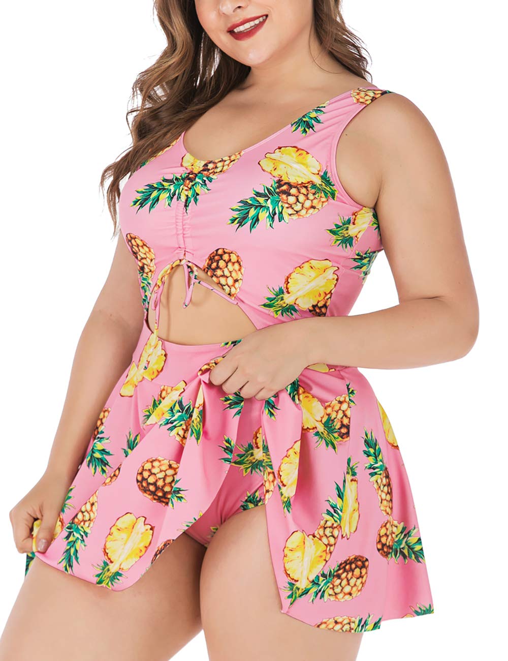 SEBOWEL Plus Size Tankini Swimsuits for Women - Two Piece Swim Dress with Flare Flowy Design - Comfortable Bathing Suits for Beach, Pool, and Vacation