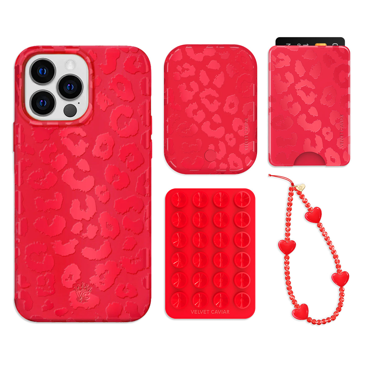Red Hot Leopard Print iPhone Case with Wallet Holder - Stylish Protective Cover for iPhone 13/14/15 Pro Max | Perfect for Travel, Shopping & Everyday Use
