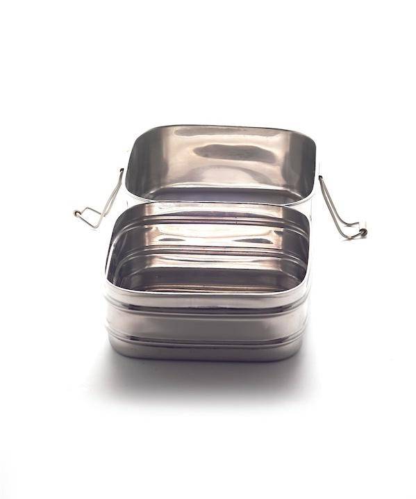 Stainless Steel Double Layer Square Lunch Box - Leak Proof & Insulated for Work, School & Picnics