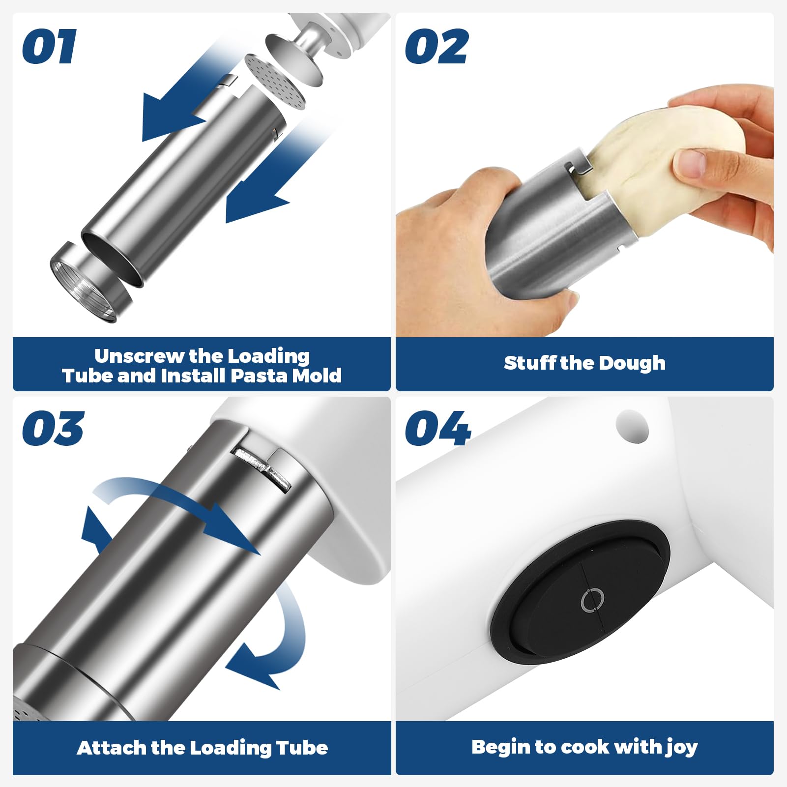 Electric Pasta Maker Machine - Cordless Handheld Noodle Maker with 3 Moulds & Cutter for Homemade Spaghetti, Fettuccine, Lasagna | Perfect for Italian Cooking, Family Dinners & Restaurant Use