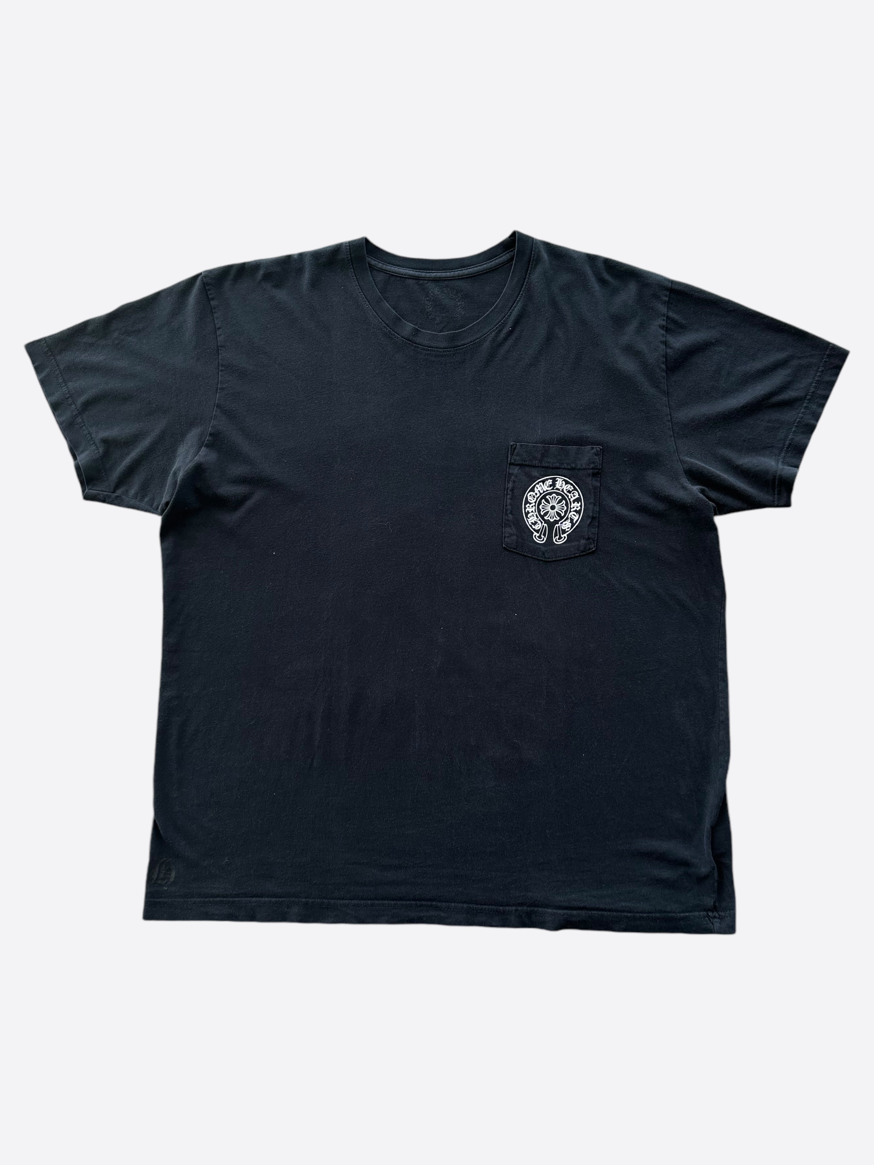 Chrome Hearts Black & White Paris Horseshoe Logo T-Shirt for Men | Vintage Graphic Tee | Streetwear Fashion | Perfect for Casual Outfits & Music Festivals