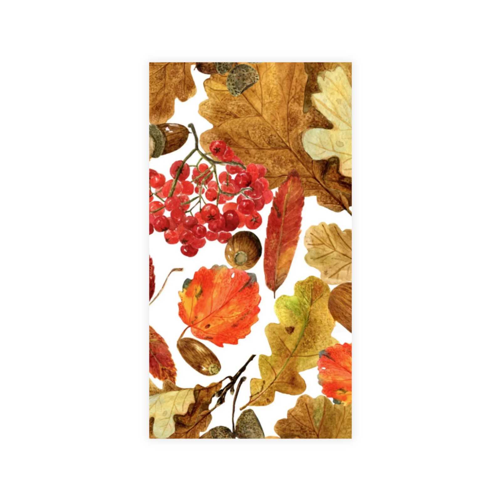 Eco-Friendly Disposable Linen-Like Paper Guest Towels - 16 Pack, Autumn Foliage Design - Perfect for Parties, Weddings & Upscale Events