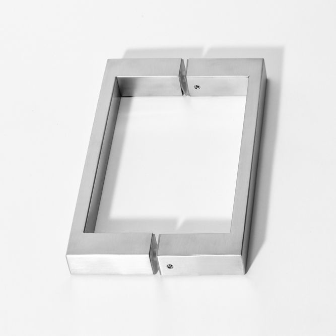 Stainless Steel Rectangular Shower Door Handle 235x25x13mm with 210mm CTC - Satin Chrome Finish for Bathroom & Spa Renovation