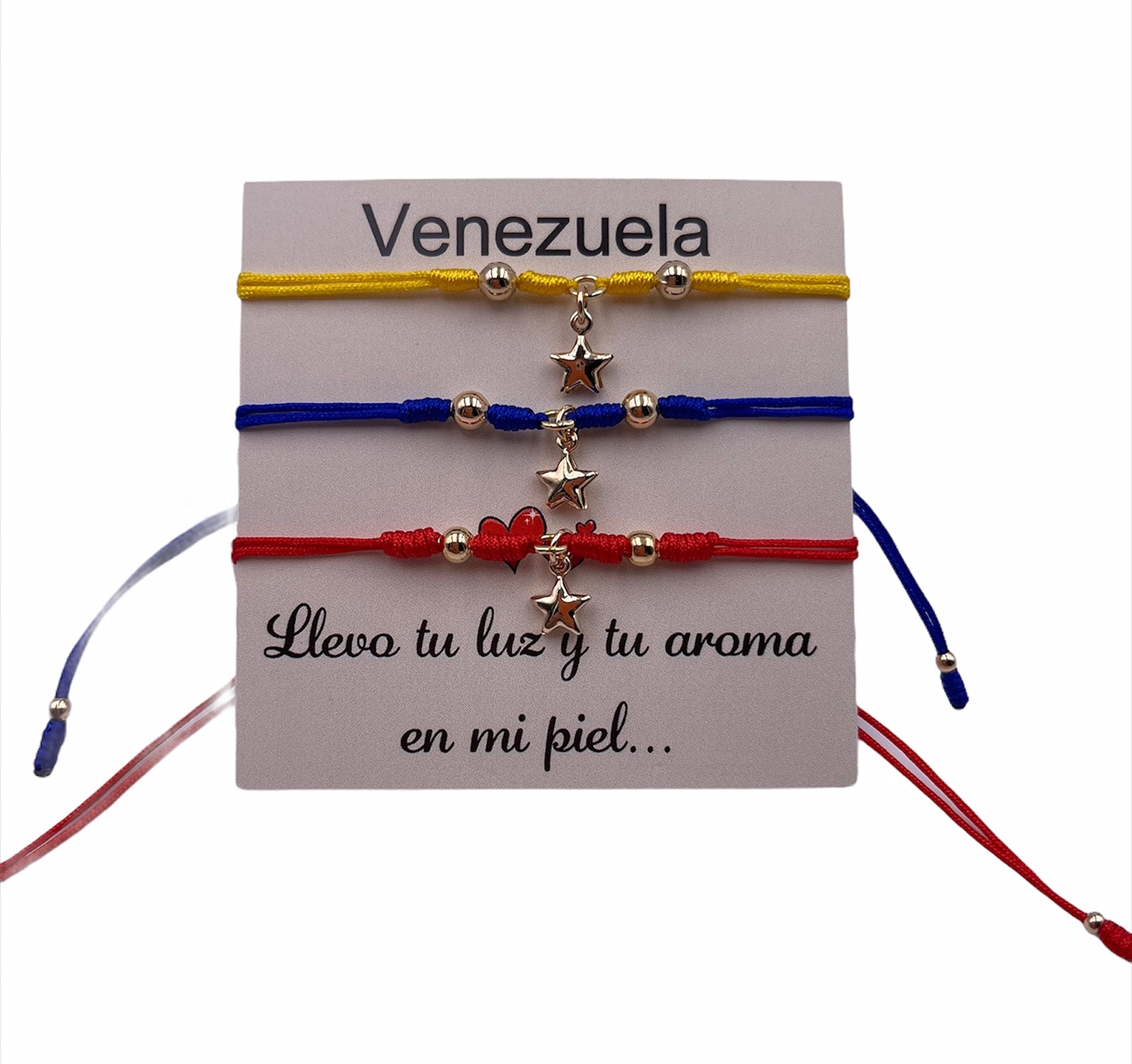Venezuelan Flag Friendship Bracelets Set of 3 - Patriotic Tricolor Woven Bracelet Gift for Her, Him, Couples - Perfect for Venezuelan Independence Day, Cultural Events & Gift Giving