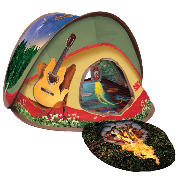 KONG Play Spaces Glamping Tent for Dogs – Durable Pet Playhouse with Chew-Resistant Fabric, Perfect for Indoor & Outdoor Adventures