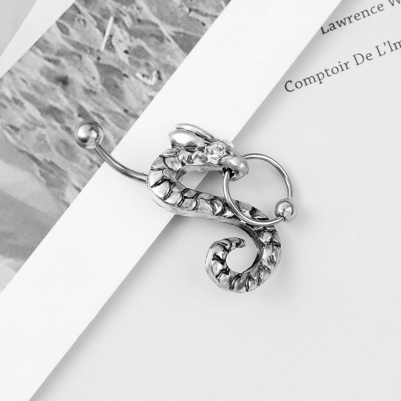 Zodiac Dragon Belly Button Ring - Stainless Steel Navel Piercing Jewelry for Women | Perfect for Parties, Festivals, and Unique Style Statements