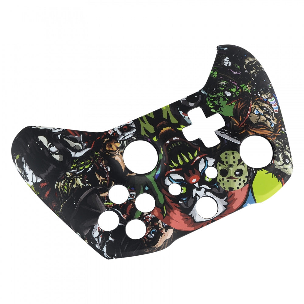 eXtremeRate Scary Party Bomb Faceplate Cover - Soft Touch Front Housing Shell with Comfortable Grip for Xbox One X & One S Controller Replacement (SXOFT11X) - Perfect for Gaming Parties & Horror-Themed Events