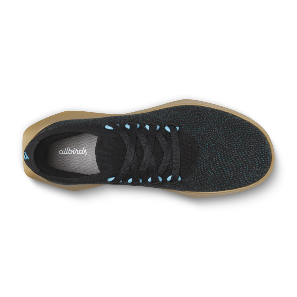 Men's Wool Dasher Mizzle Running Shoes - Natural Black/Chasm Teal with Stony Beige Sole - Waterproof & Breathable Trail Sneakers for Hiking, Jogging, and Outdoor Adventures