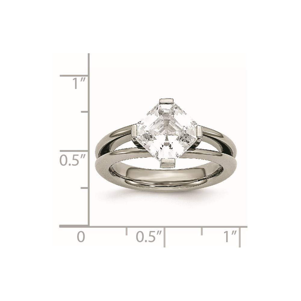 Titanium Cubic Zirconia Ring for Women - Elegant Fine Jewelry Gift for Her - Perfect for Anniversaries, Engagements & Special Occasions