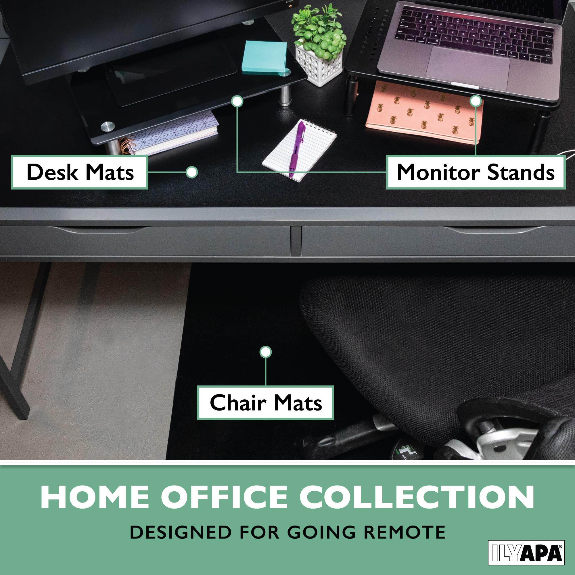 Ilyapa Clear Textured Office Desk Pad - 47x23 Inch Plastic Desk Protector for Home & Office, Computer Mouse Mat - Ideal for Writing, Typing & Protecting Desks from Scratches (47 x 23 Inch, Clear)