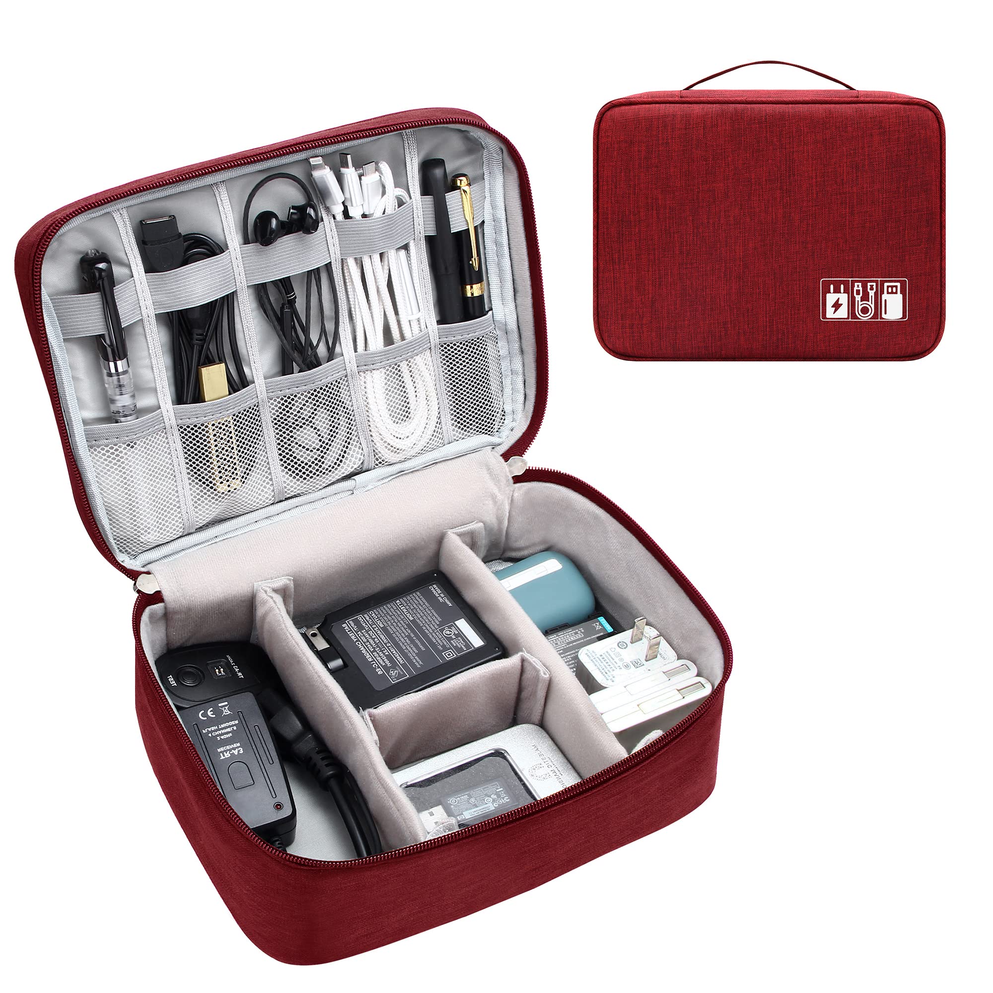 Waterproof Travel Electronics Organizer Bag - Portable Cable Storage Case for Chargers, Cables & Digital Accessories | Perfect for Business Trips, Vacations & Daily Commute