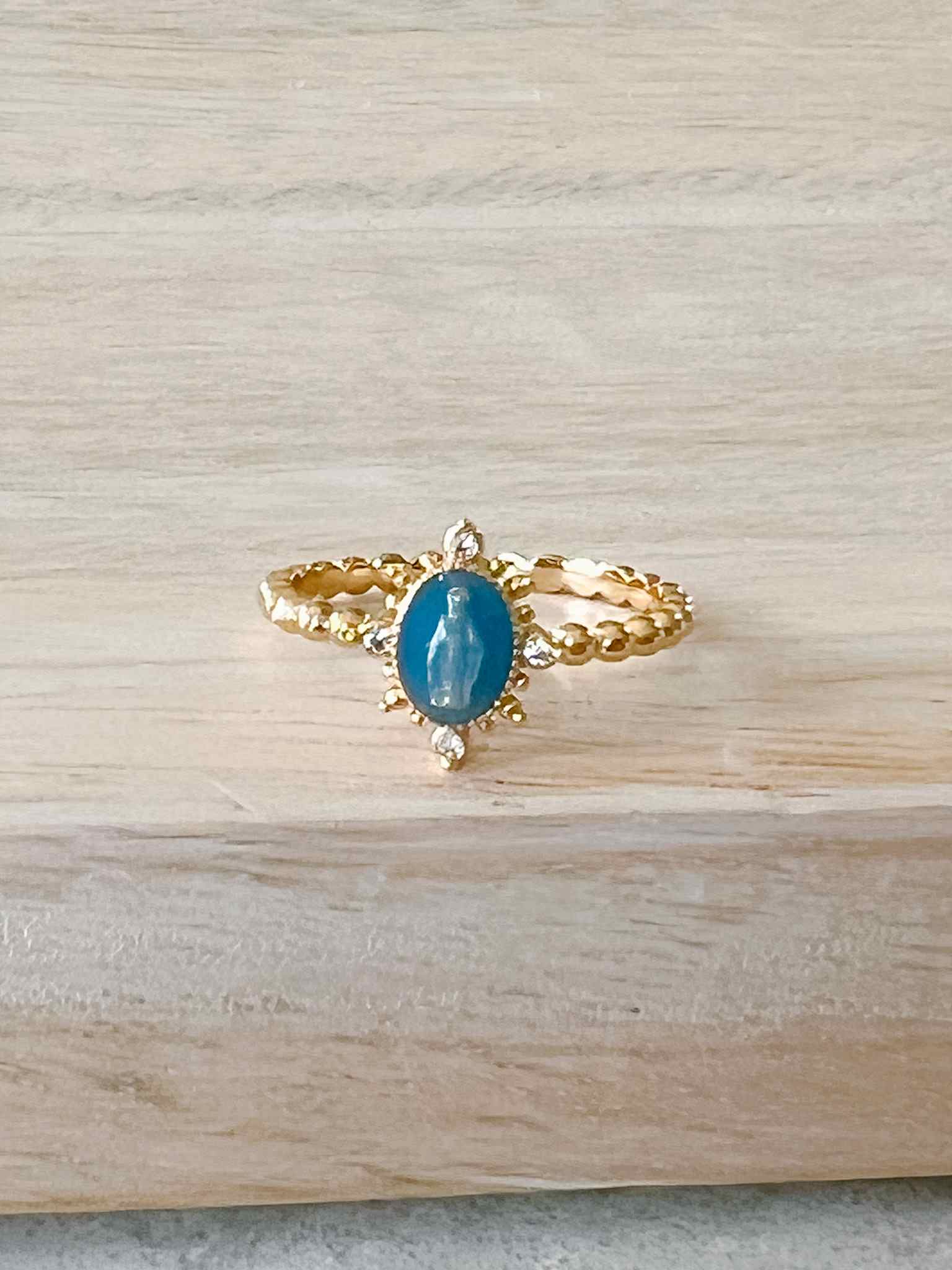 Lady Lourdes Ring - Elegant French Blue Cubic Zirconia Silver Ring for Women | Perfect for Weddings, Anniversaries & Special Occasions