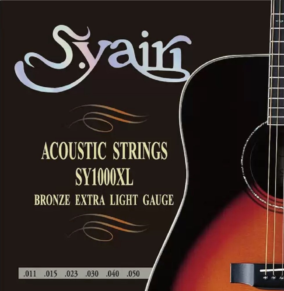SY-1000XL Extra Light Acoustic Guitar Strings (011-050) - Premium Quality for Beginners & Professionals | Perfect for Folk, Country & Fingerstyle Playing