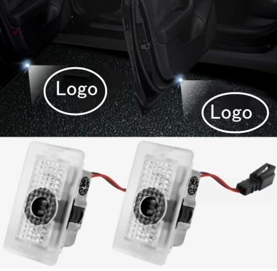 4 Pcs Ultra-Bright Ghost Shadow Logo Projector Lights for Tesla Model 3/S/Y - Car Door Welcome Puddle Lights with Custom Brand Logo - Perfect for Nighttime Safety & Stylish Vehicle Customization