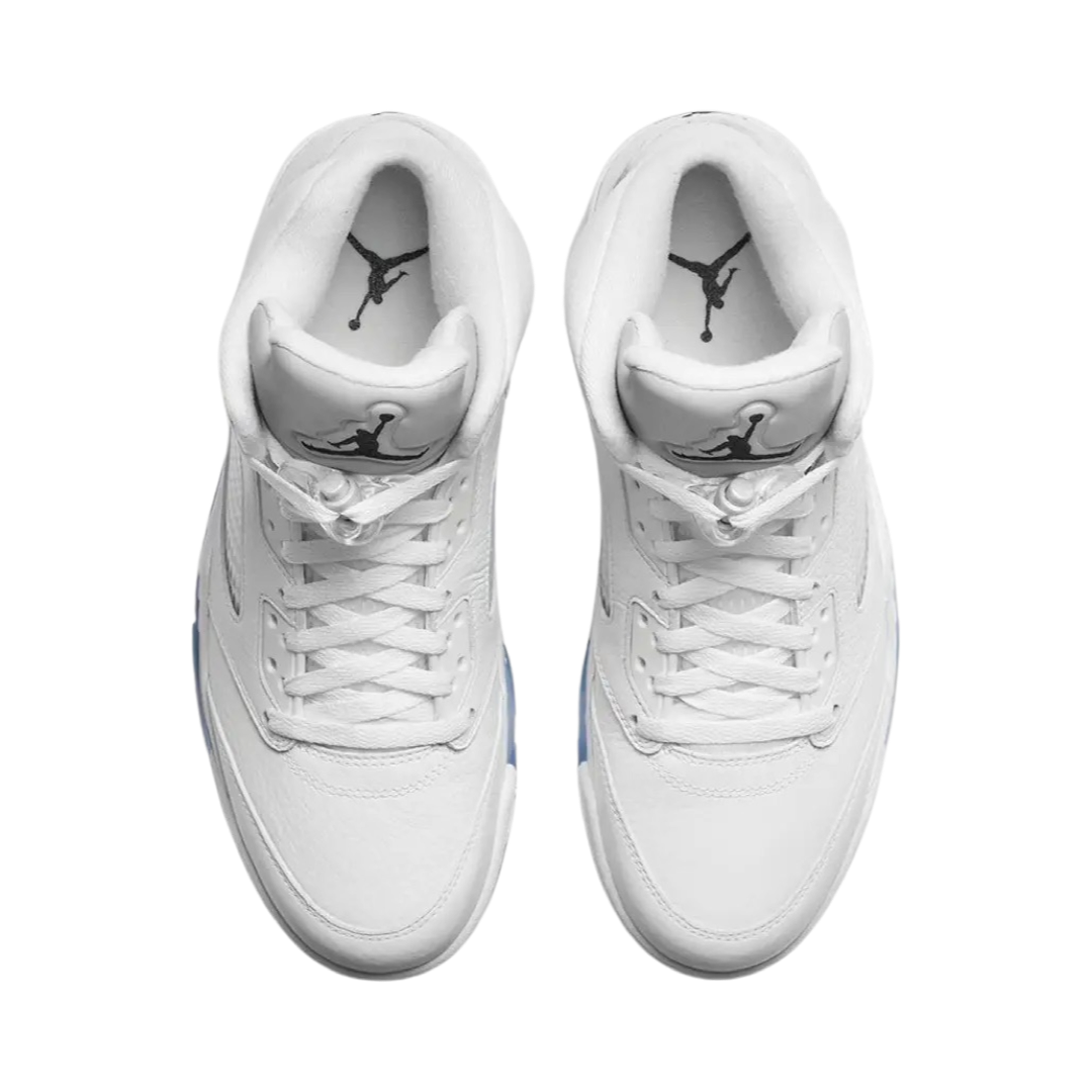 Air Jordan 5 Retro Men's Basketball Shoes - White Metallic Silver for Streetwear & Sneaker Collection | Perfect for Casual Wear, Gym & Sports