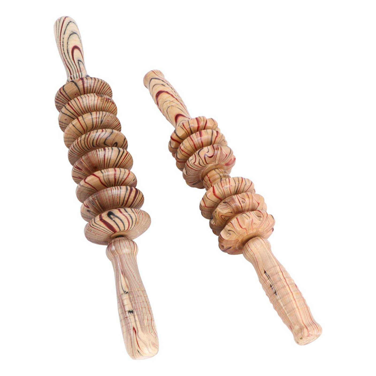 Beaupretty 2-Pack Wooden Massage Roller - Handheld Trigger Point Therapy Tool for Full Body Muscle Relief, Manual Body Roller Stick for Pain Relief & Relaxation - Perfect for Post-Workout Recovery & Home Spa Use