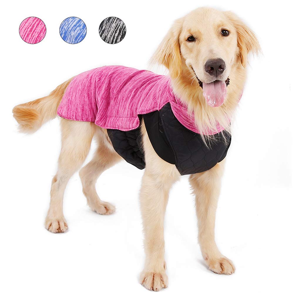 Reversible Dog Coat - Windproof & Warm Winter Dog Jacket for Small, Medium & Large Dogs - Cozy Cold Weather Apparel with Lightweight Safety Vest - Perfect for Outdoor Walks, Hiking & Winter Adventures