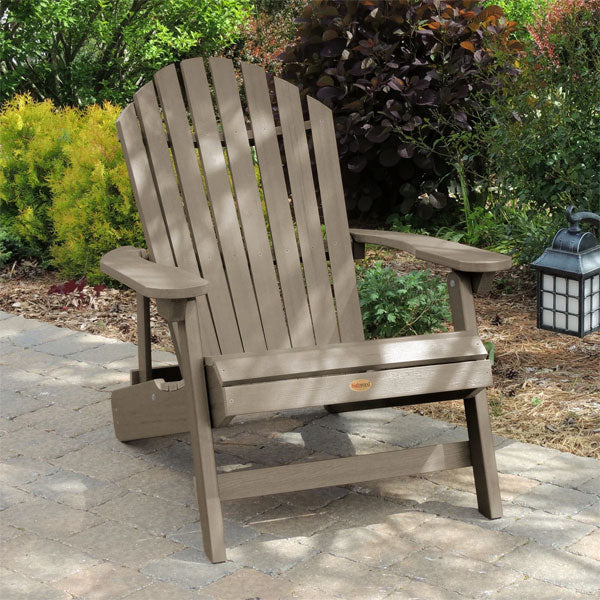 King Hamilton Folding & Reclining Adirondack Outdoor Chair - Patio, Lawn, Garden & Poolside Relaxation - Weather-Resistant Comfort for Backyard, Deck & Camping