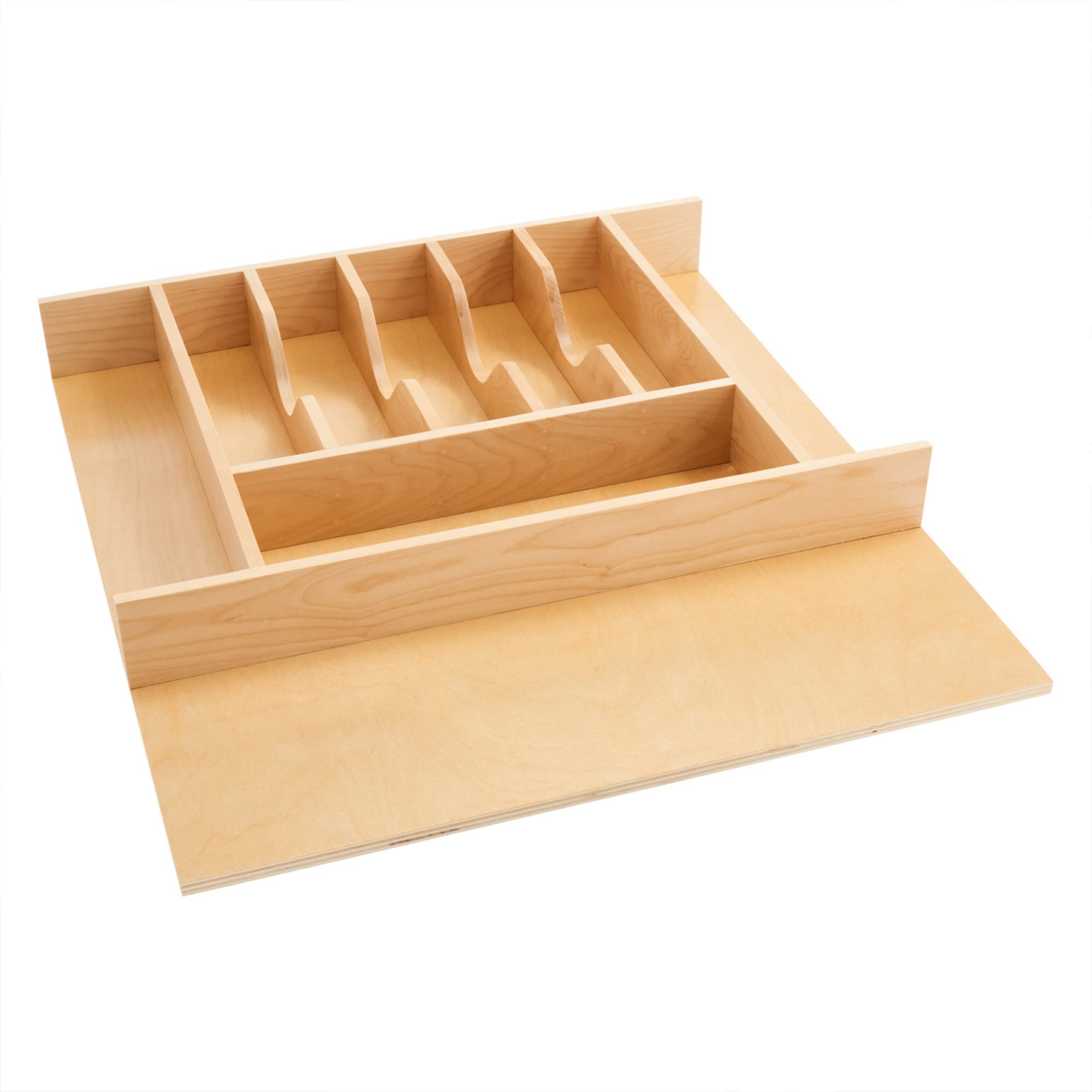 Rev-A-Shelf Adjustable Silverware Drawer Organizer - 9-Compartment Natural Maple Wood Utensil Tray for Kitchen Cutlery Storage | Fits Most Cabinets | Perfect for Organizing Forks, Spoons & Knives