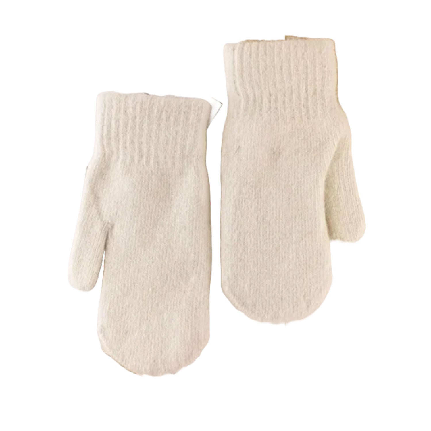 FLOOF Women's Warm Wool Mittens - Soft Beige Winter Gloves for Cold Weather | Perfect for Snowboarding, Skiing & Outdoor Activities